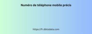  Numéro de téléphone mobile précis 