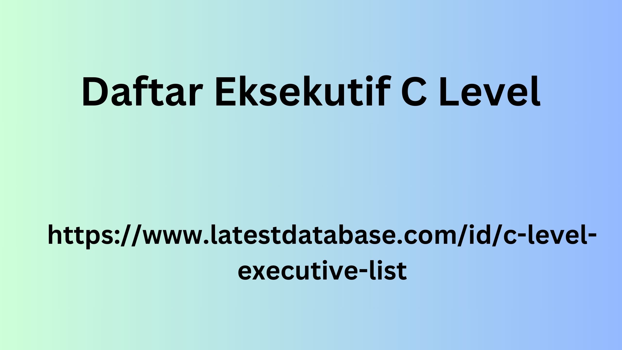 Daftar Eksekutif C Level 