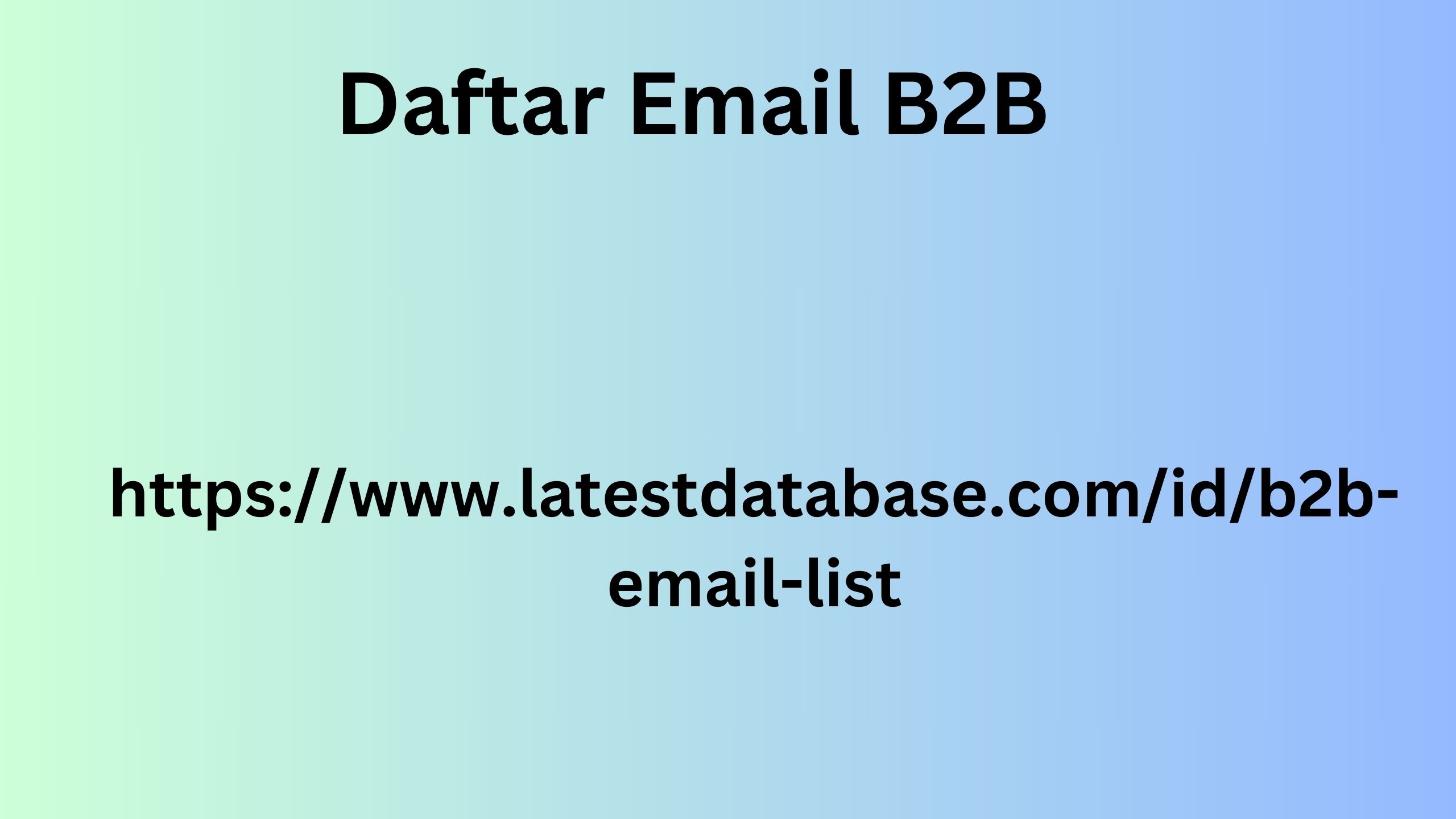 Daftar Email B2B 