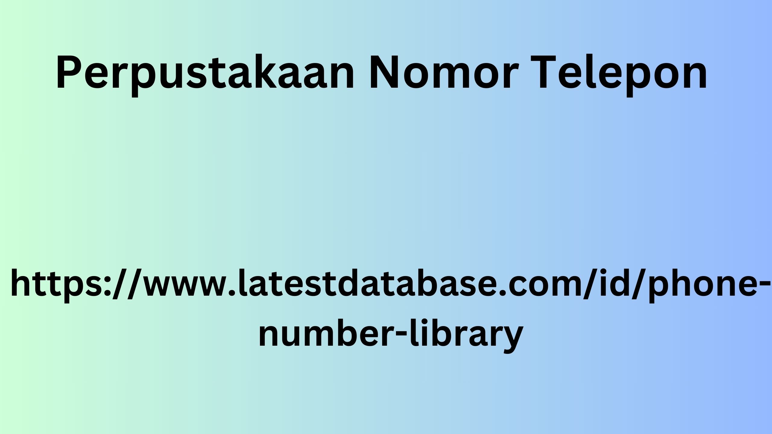 Perpustakaan Nomor Telepon 